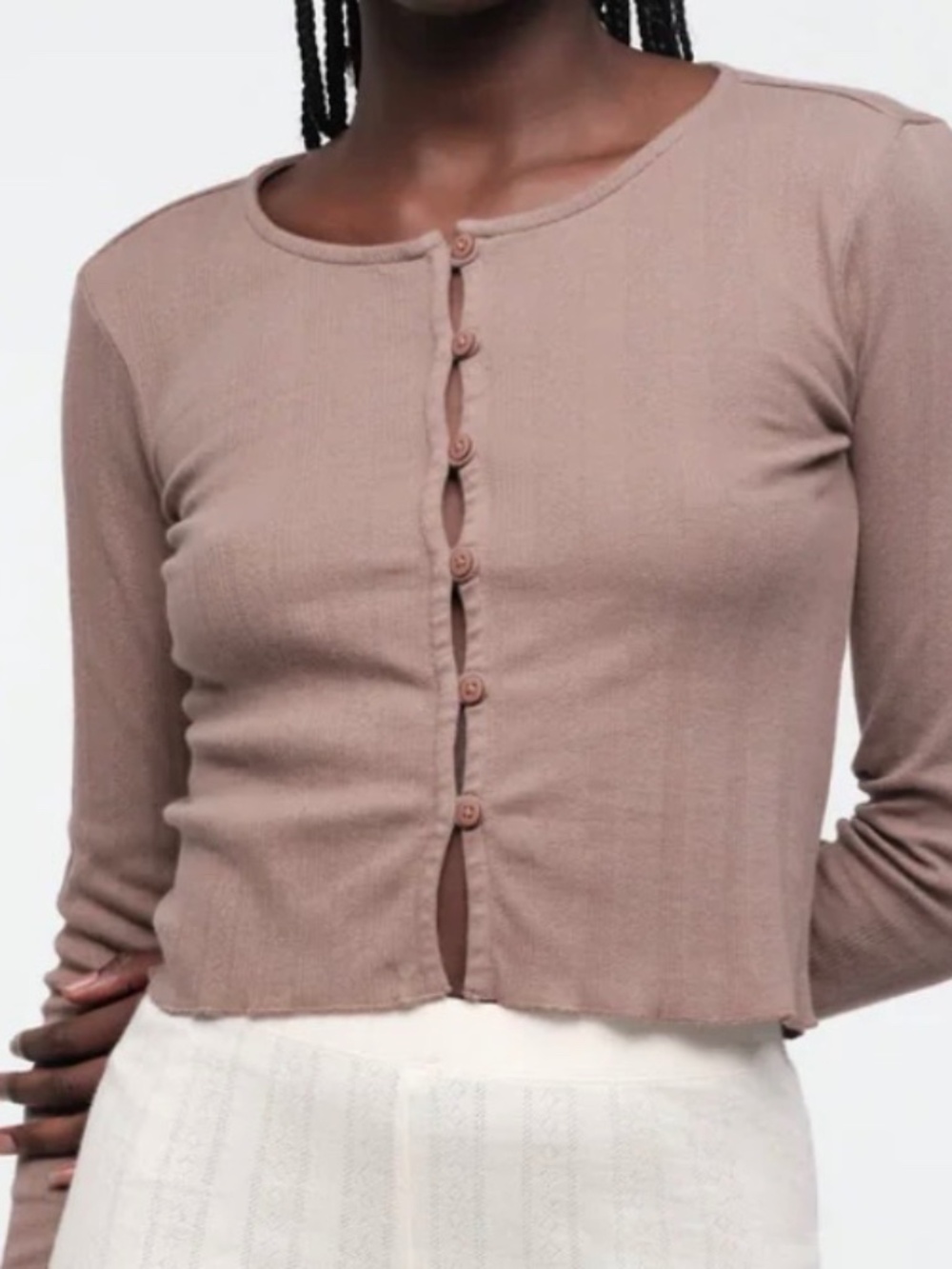 Organic Basics Pointelle Cardigan in Cloud